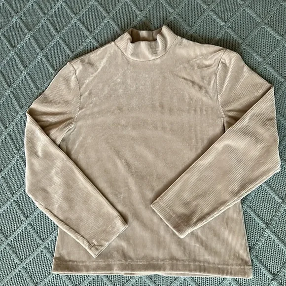 VTG Y2K Lee Riveted Stretchy Ribbed Velour Mock - Picture 9 of 9